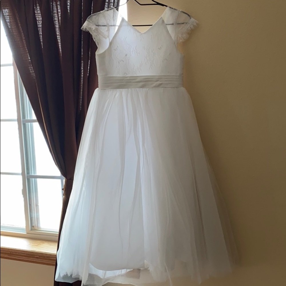 Lace, Flower girl, First Communion Dress, Big Bow